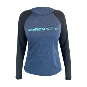 HAVEN Cyklistický dres s dlhým rukávom letný - FACTORY TRAIL - čierna/modrá 3XL