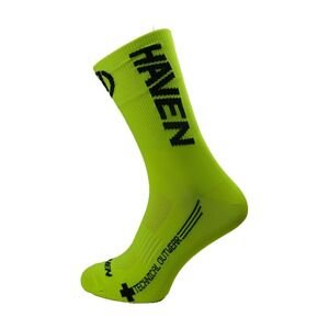 HAVEN Cyklistické ponožky klasické - LITE SILVER NEO LONG 2PAK - žltá/čierna 42-43