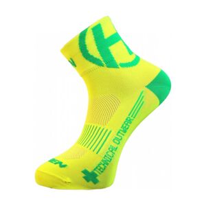 HAVEN Cyklistické ponožky klasické - LITE SILVER NEO 2PAK - žltá/zelená 41-42