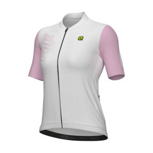 ALÉ Cyklistický dres s krátkym rukávom - FOLLOW ME PR-E - biela/ružová XL