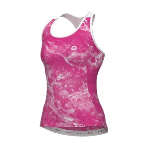 ALÉ Cyklistický dres bez rukávov - MARBLE PRAGMA - ružová/biela S