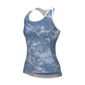 ALÉ Cyklistický dres bez rukávov - MARBLE PRAGMA - svetlo modrá/biela M