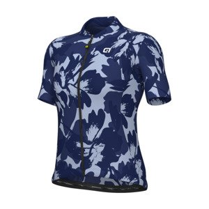 ALÉ Cyklistický dres s krátkym rukávom - FLOWER PRAGMA - biela/modrá 5XL