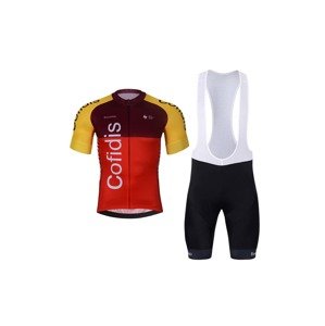 BONAVELO Cyklistický krátky dres a krátke nohavice - COFIDIS 2025 - čierna/oranžová/červená