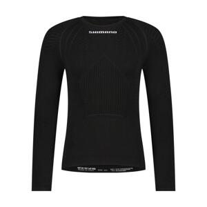 SHIMANO Cyklistické tričko s dlhým rukávom - VERTEX LONG - čierna