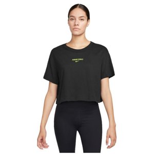NIKE-W NK DF PRO SS CRP TEE-010 BLACK Čierna L