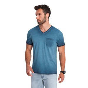 OMBRE-T-shirt OM-TSCT-22SS-002 V-7 navy Modrá L