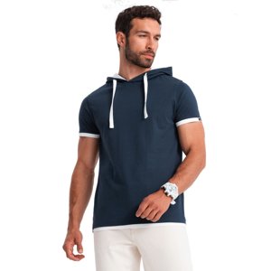 OMBRE-T-shirt OM-TSCT-22SS-001 V-4 navy Modrá L